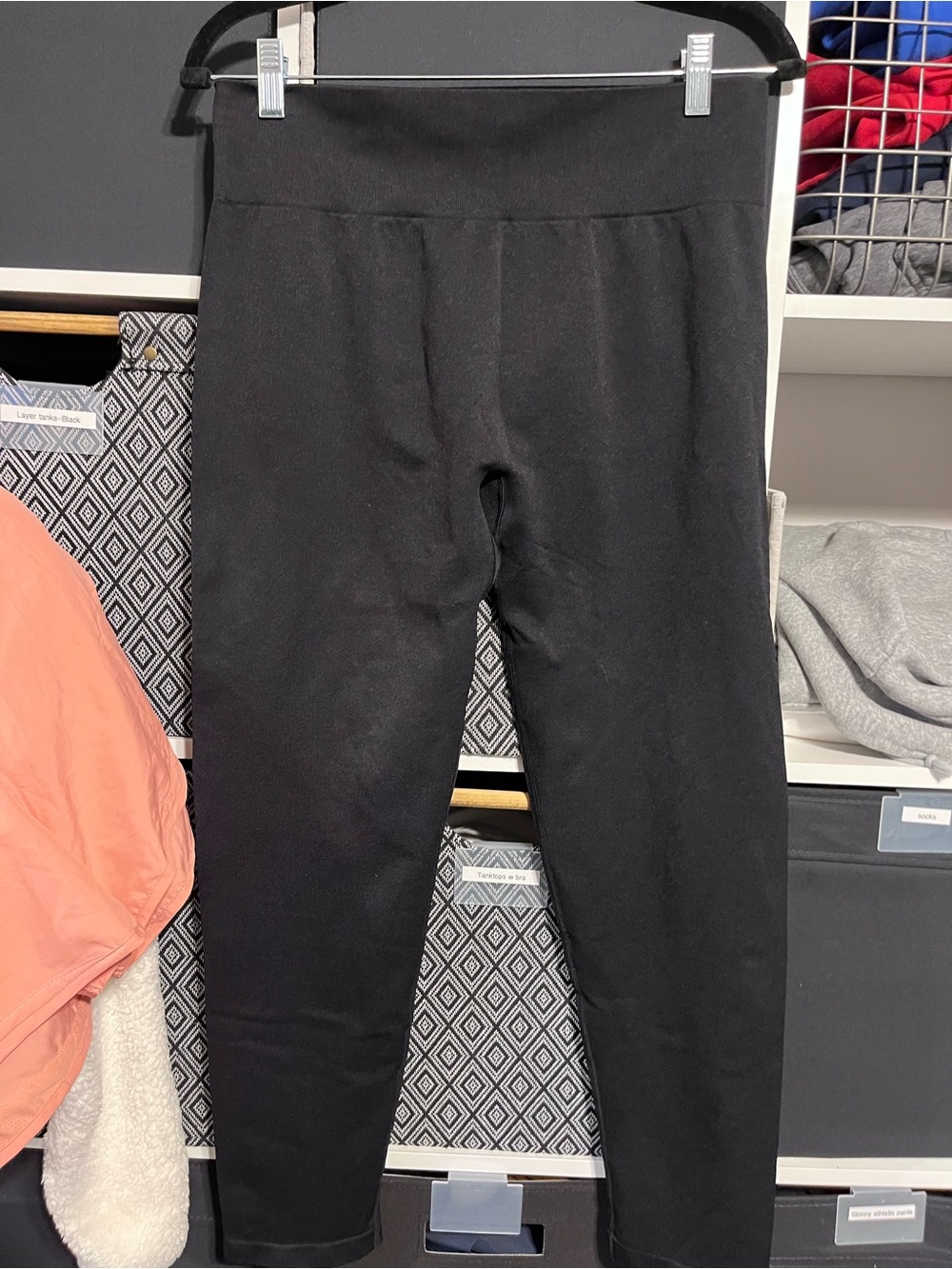Womens OQQ Black Stretch Pull-On Leggings